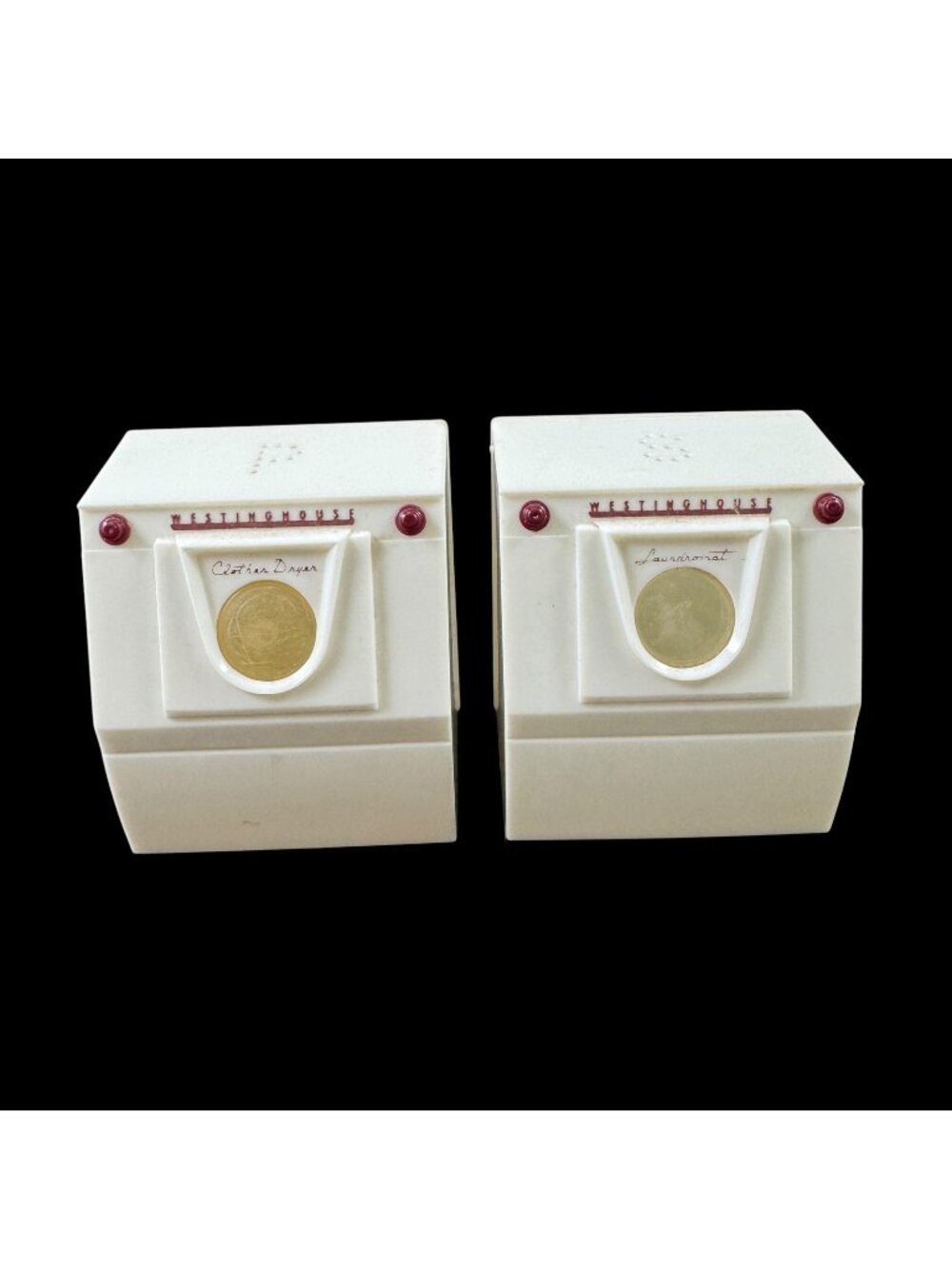Westinghouse Ideal Clothes Washer Dryer Salt & Pepper Shaker Set Vintage 1960s